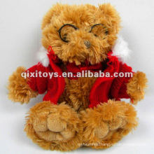 newest lovely teddy plush toy bear with glasses and coat